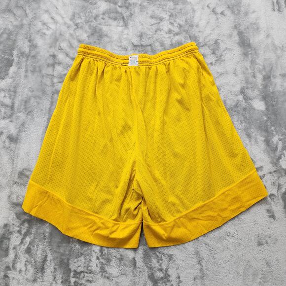Vintage Champion Shorts Mens L Yellow Blue Reversible Mesh Athletic Basketball - Picture 6 of 12